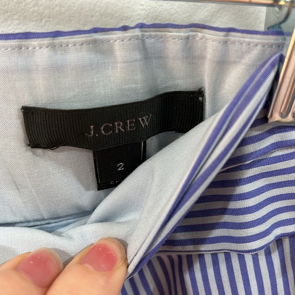 Jcrew mini skirt tie front banking stripe size 2 - Picture 2 of 5